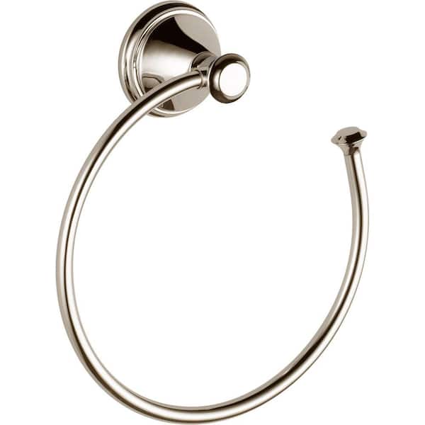 Delta Cassidy Wall Mounted Round Open Towel Ring Bath Hardware Accessory in Polished Nickel