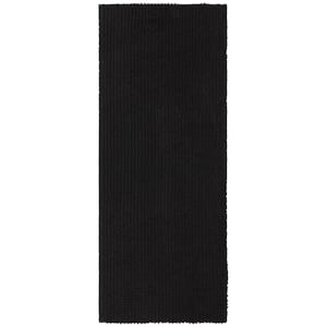 Homespun Noodle 24 in. x 60 in. Charcoal Gray Polyester Machine Washable Bath Mat
