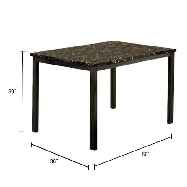 William's Home Furnishing Colman 60 in. Black Contemporary Style Dining Table