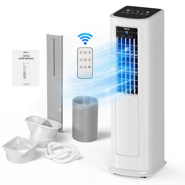 3 in 1 9000 BTU(DOE) Portable Air Conditioner in White, Cools 900 sq. ft. with Dehum, Remote, 24H Timer, 3-Fan Speeds