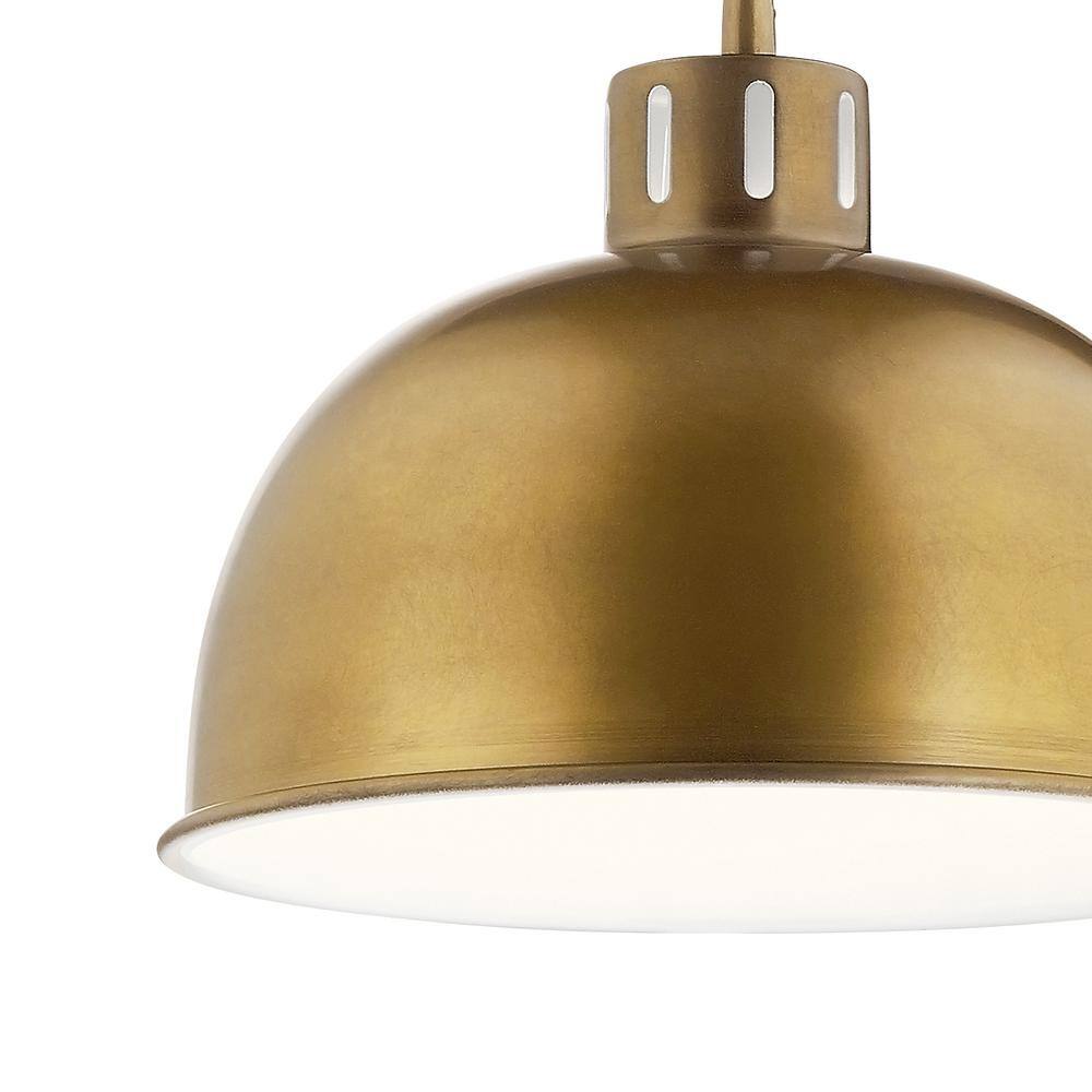 Zailey 9" Transitional Black and Brass Bowl Pendant Light