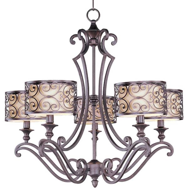 Mondrian 5-Light Umber Bronze Chandelier