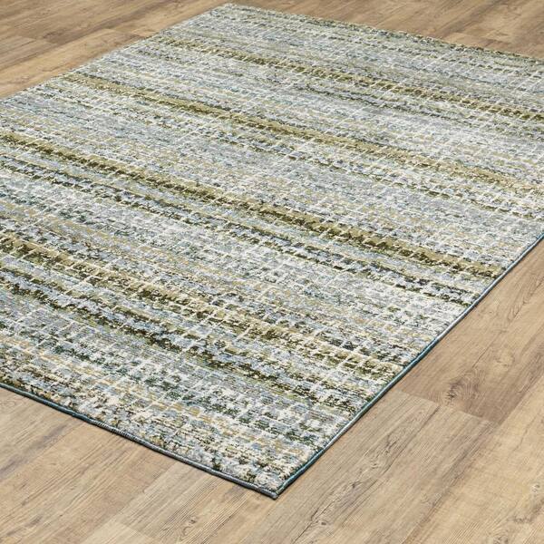 AVERLEY HOME Audrey Blue/Green 9 ft. x 12 ft. Striped Area Rug 000765 - The Home  Depot