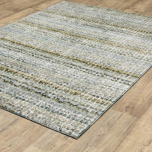 Audrey Blue/Green 9 ft. x 12 ft. Striped Area Rug