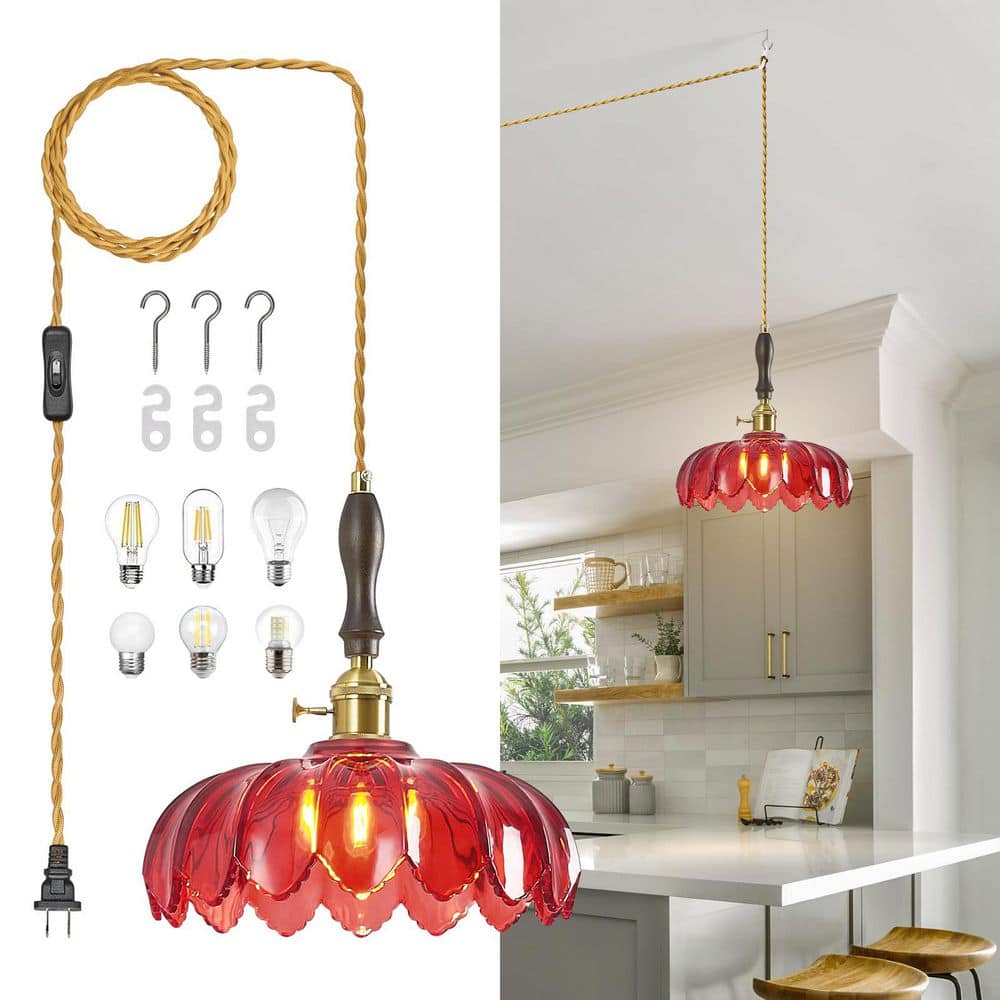ZHLWIN Home Lighting 60W 1-Light 10. 03in Modern Red Glass