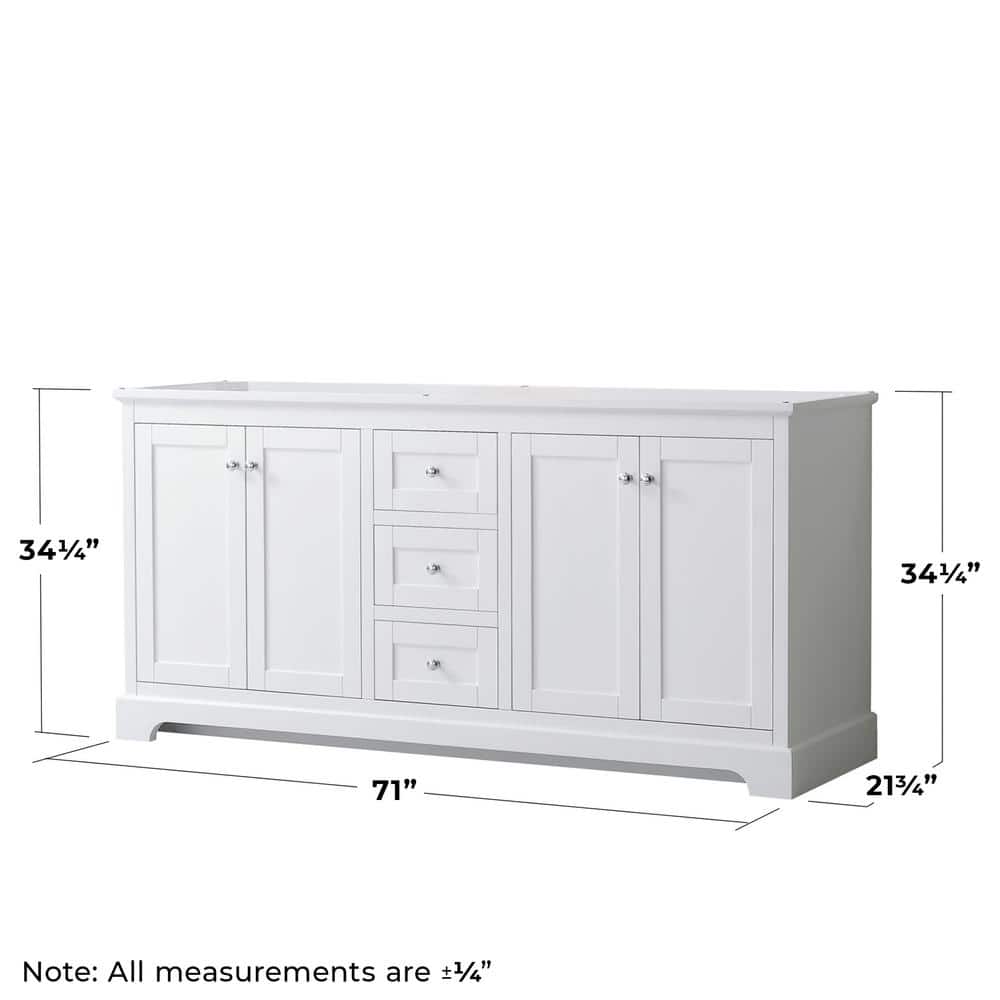 Avery 71" White Double Freestanding Bathroom Vanity