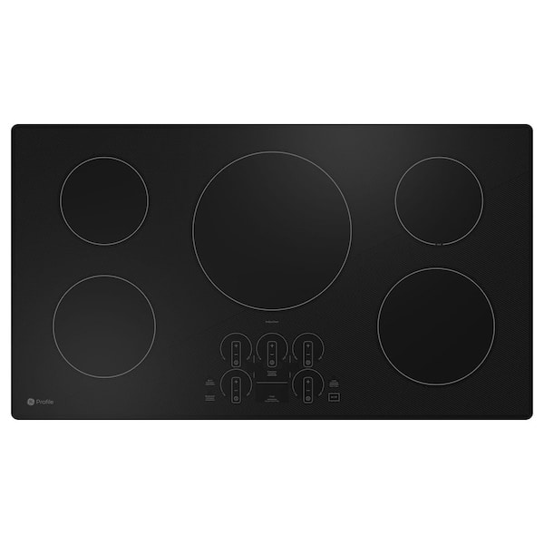 GE Profile 36 in. 5 Burner Element Smart Smooth Induction Touch Control Cooktop in Black