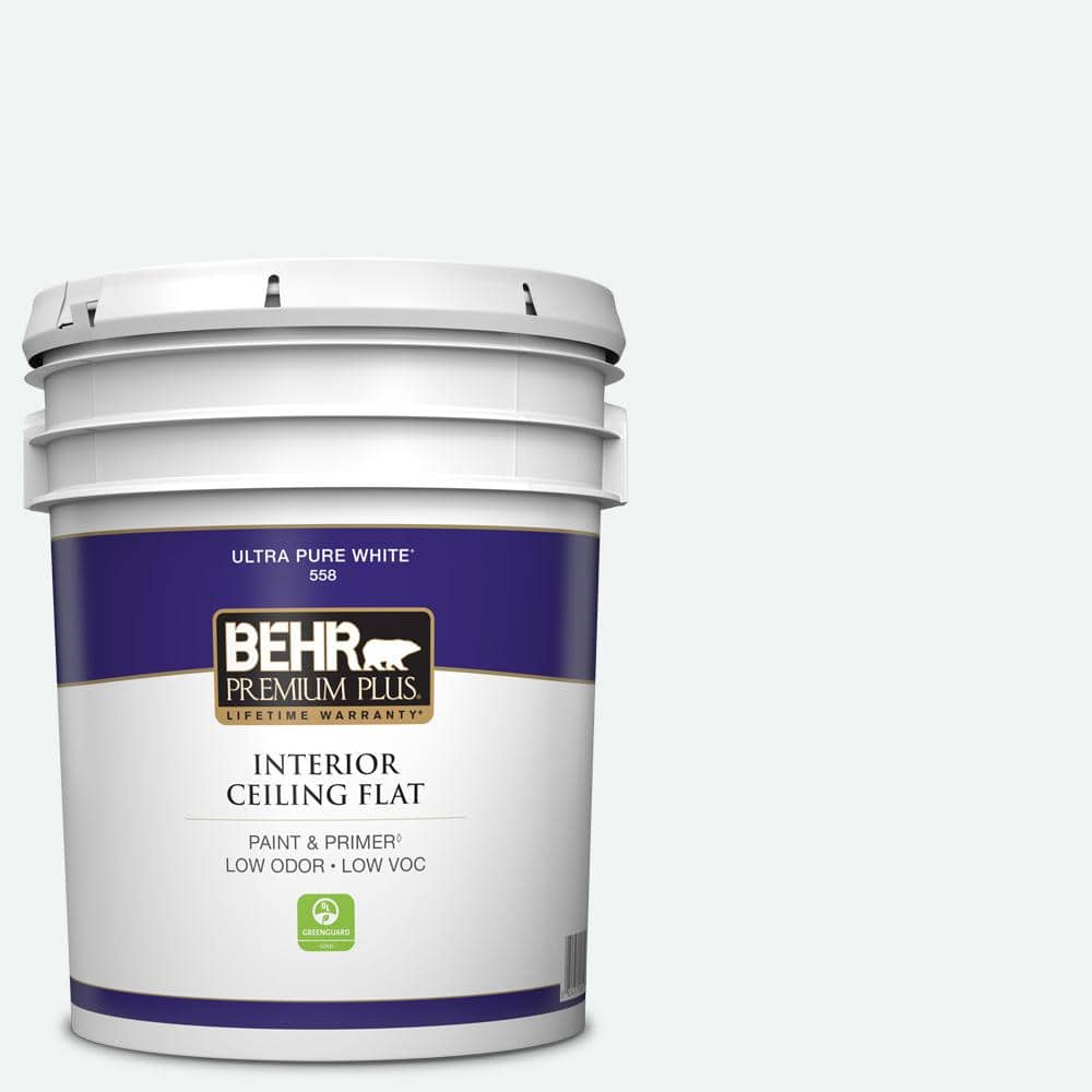 BEHR PREMIUM PLUS 5 gal. BLW09 Bakery Box Ceiling Flat Interior Paint