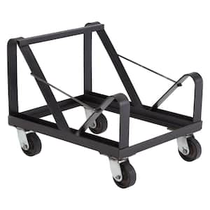660 lb. Weight Capacity Black Powder Coated Steel Dolly for Stack Chairs