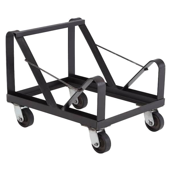 National Public Seating 660 lb. Weight Capacity Black Powder Coated Steel Dolly for Stack Chairs