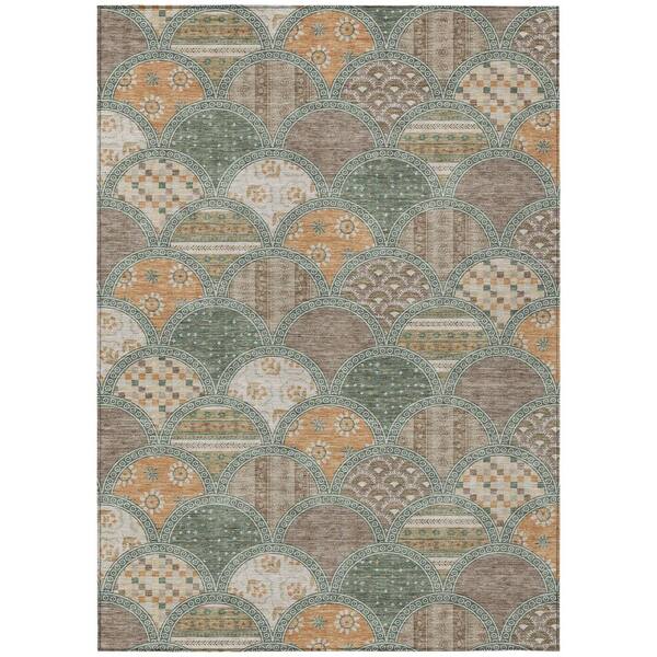 Chantille Machine Washable Indoor/Outdoor Abstract ACN2863 Basil 10 ft. x 14 ft. Area Rug