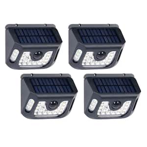5-Watt Equivalent Integrated LED Solar Motion Activated Wall-Pack Light (4-Pack), 600 Lumens