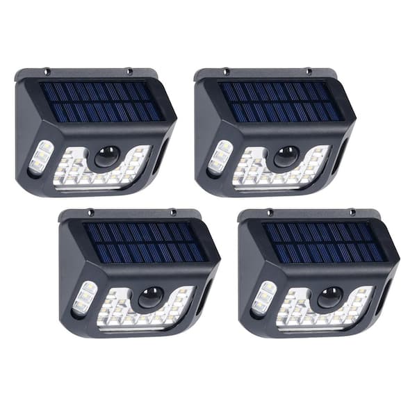 Westinghouse 5-Watt Equivalent Integrated LED Solar Motion Activated Wall-Pack Light (4-Pack), 600 Lumens