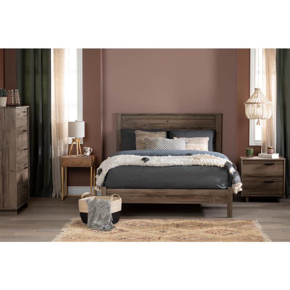 Fall Oak Industrial Vertical 5-Drawer Chest