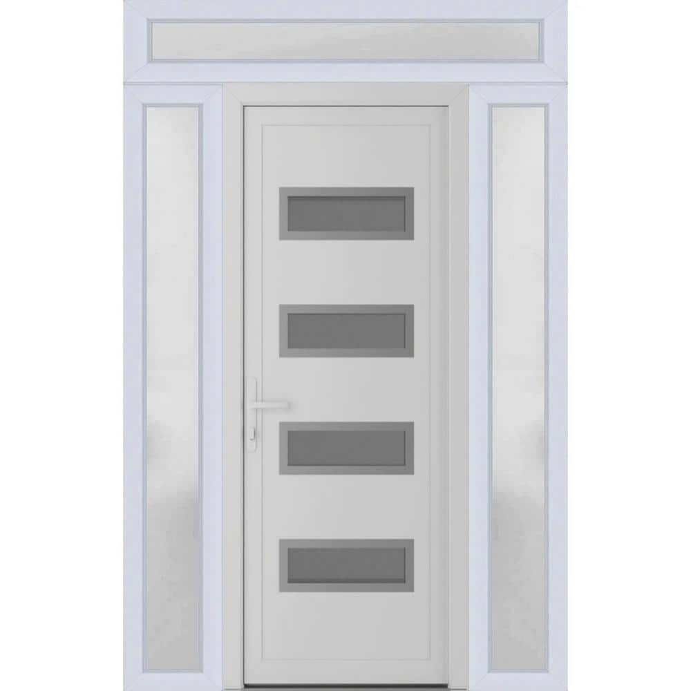 64 in. x 94 in. Right-hand/Inswing Mirrored Glass White Silk Steel Prehung Front Door with Hardware price history on PriceWatchPro