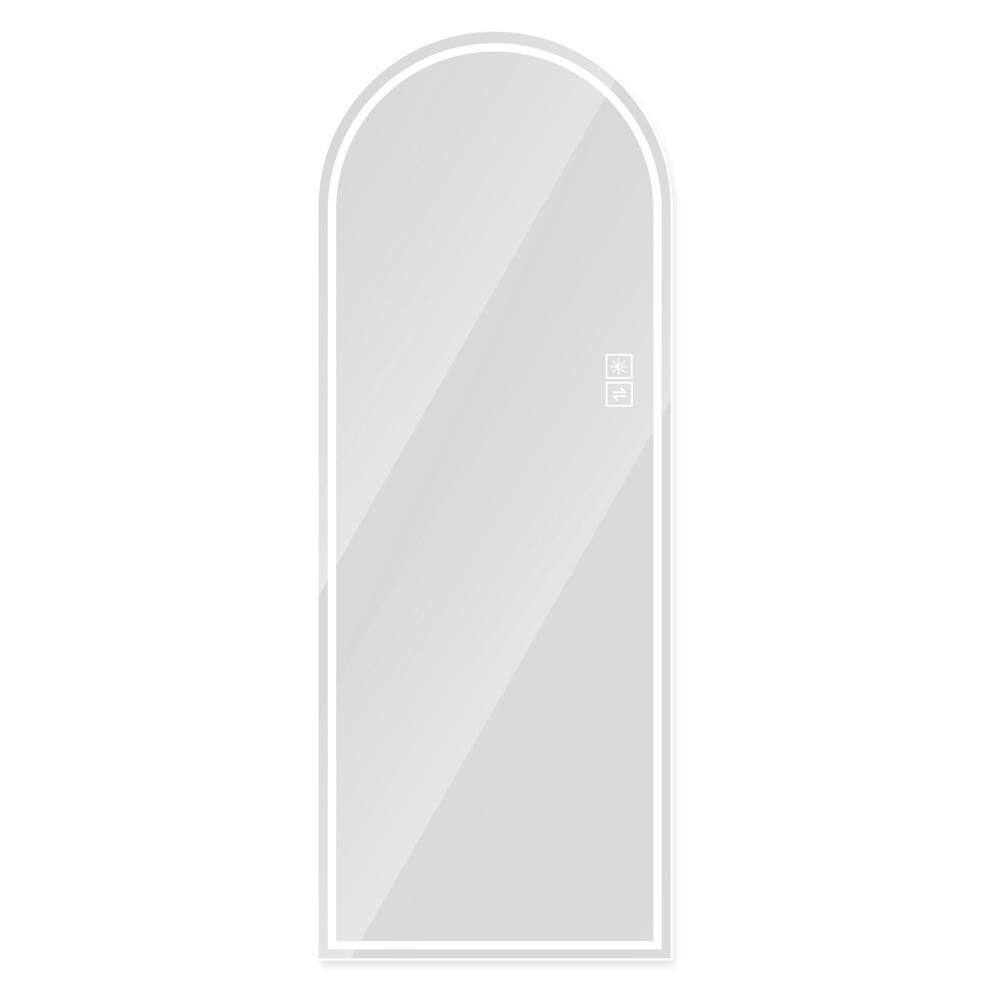 21 in. W x 65 in. H Arched Frameless LED Explosion-Proof Wall Bathroom Vanity Mirror in Silver price history on PriceWatchPro