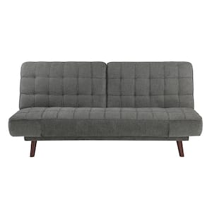 Foster 79.5 in. Square Arm Chenille Upholstered Elegant Rectangle Sofa in. Dark gray