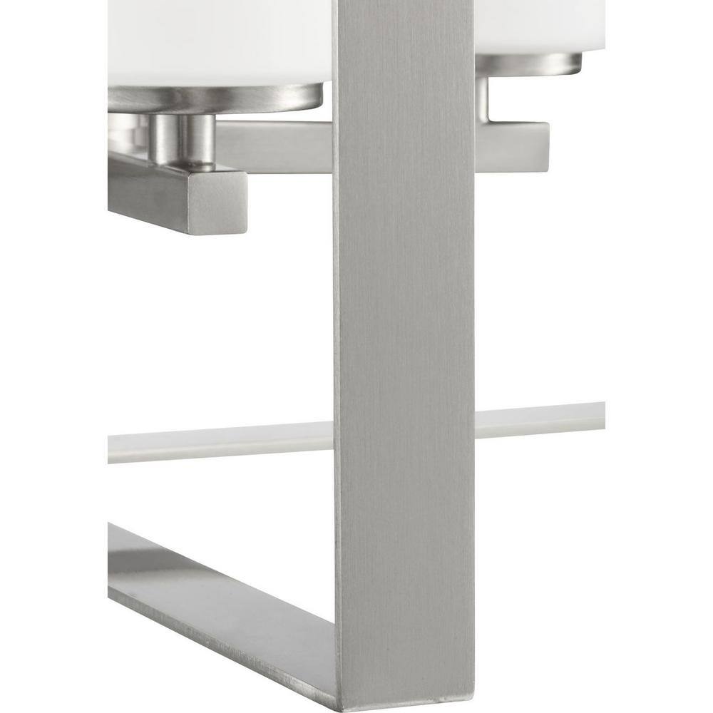 Vertex 28" Brushed Nickel Modern Foyer Light with Glass Shade