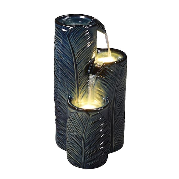 Ceramic Fountain with Lights - Blue Bliss