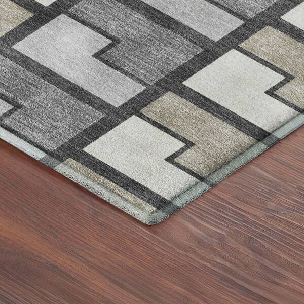 Mayfield Premium Machine Washable Abstract AMF2417 Ivory 10 ft. x 14 ft. Area Rug