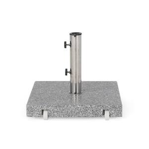 Emanuel 62.5 lbs. Granite and Stainless Steel Patio Umbrella Base in Natural Grey