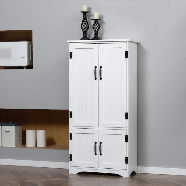 HOMCOM White Wood 23.5 in. Pantry Cabinet with Drawer and Adjustable  Shelves 835-946V80WT - The Home Depot