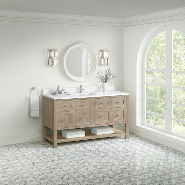 Breckenridge 59.9 in. W x 23.5 in. D x 33.0 in. H Single Bath Vanity Cabinet Without Top in Whitewashed Oak