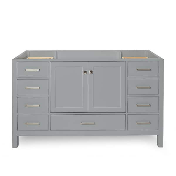 ARIEL Cambridge 60 in. W x 21.5 in. D x 34.5 in. H Freestanding Bath Vanity Cabinet Only in Grey