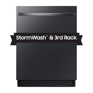 Smart 46 dBA Dishwasher with StormWash plus Handle and AutoRelease Door in Matte Black Steel
