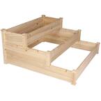 47 in. x 47 in. x 21 in. Wood 3-Tier Raised Garden Bed Planter Box