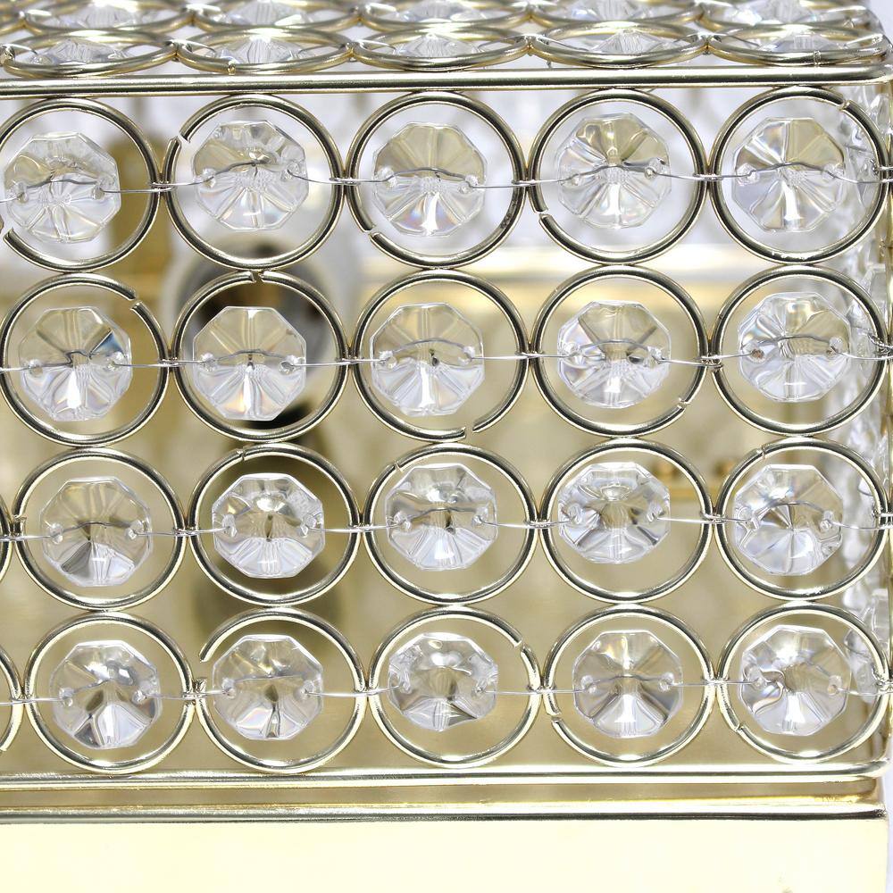 Elegant Elipse 12" Gold Crystal Incandescent Flush Mount Ceiling Light