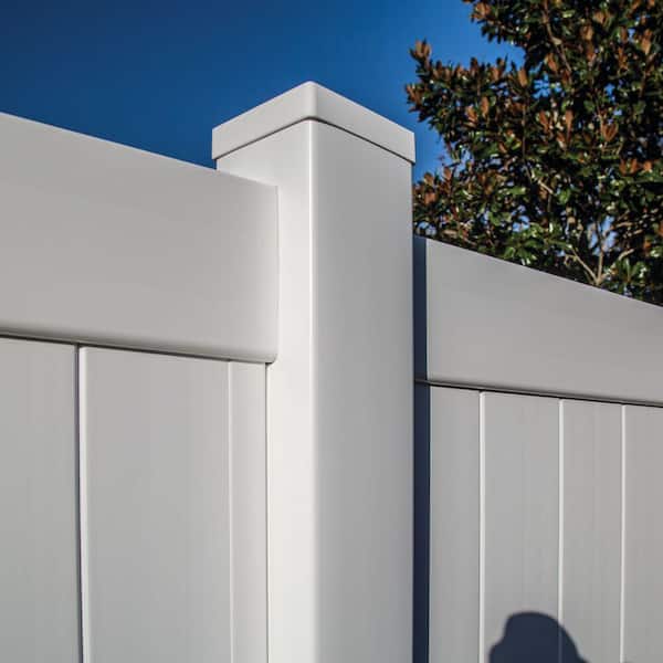 Veranda 5 in. x 5 in. White Vinyl Pyramid Fence Post Cap