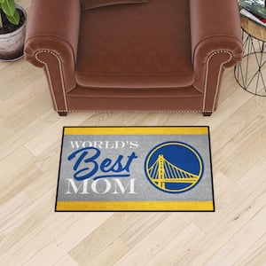 Golden State Warriors Yellow World's Best Mom 19 in. x 30 in. Starter Mat Accent Rug