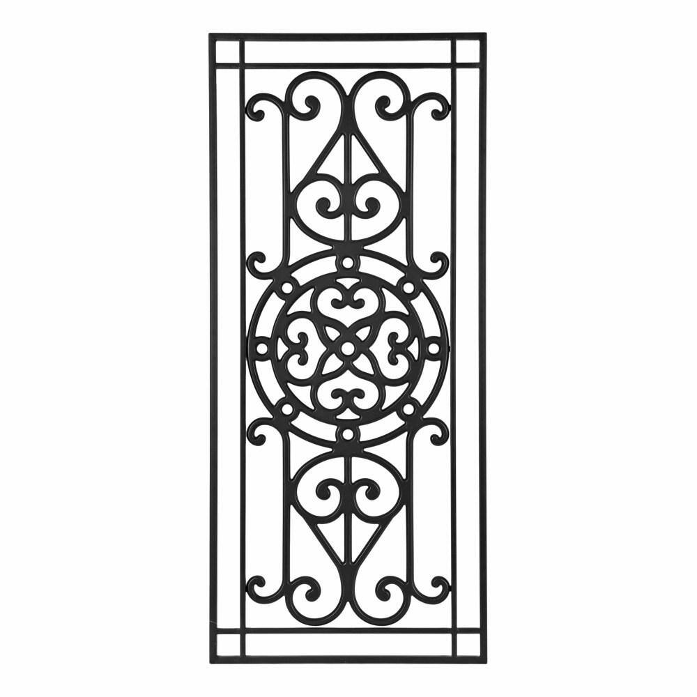 Black Ornate Metal and Wood Farmhouse Wall Art Plaque