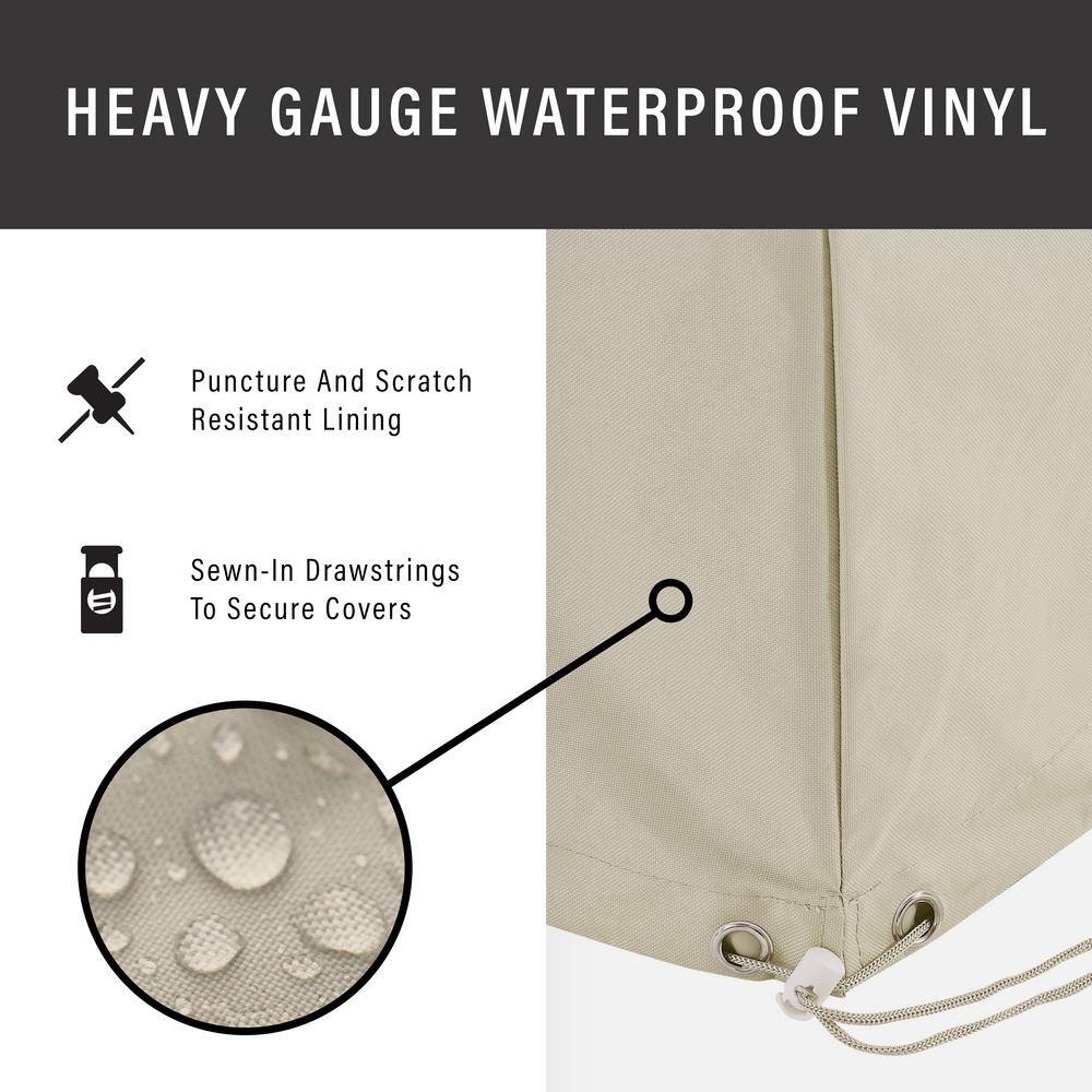 Tan Heavy-Duty Vinyl Outdoor Furniture Cover Set