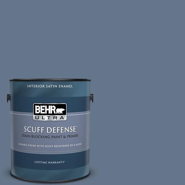 BEHR ULTRA 1 gal. #BXC-75 Saltbox Blue Extra Durable Satin Enamel Interior Paint & Primer