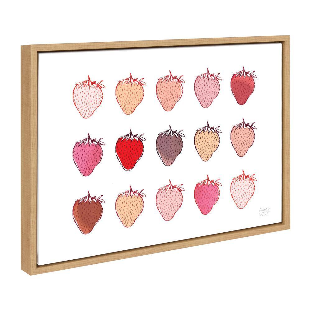 Natural Strawberry Fields Abstract Canvas Print with Polystyrene Frame
