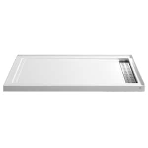 Field Series 60 in. x 36 in. Double Threshold Shower Base in White