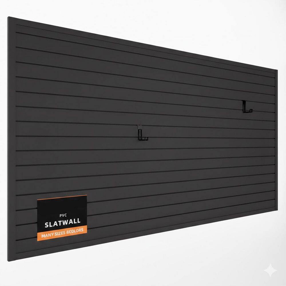 Garage Slat Wall Panel Black PVC Durable Fireproof Waterproof Crack-Proof Tool Organizer Wall Rack with Hooks price history on PriceWatchPro