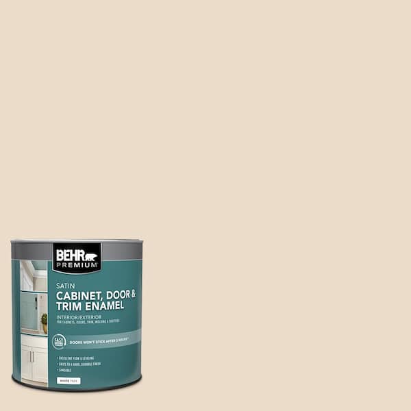 BEHR PREMIUM 1 qt. #S240-1 Creme Fraiche Satin Enamel Interior/Exterior Cabinet, Door & Trim Paint