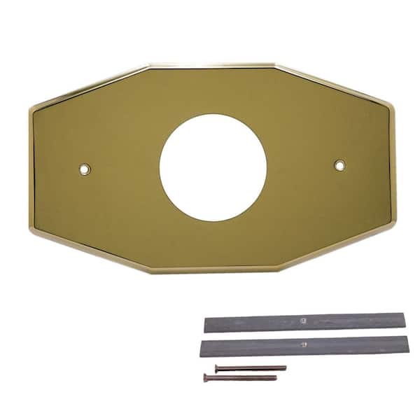 One-Hole Remodel Cover Plate for Mixet Bathtub and Shower Valves, Polished Brass