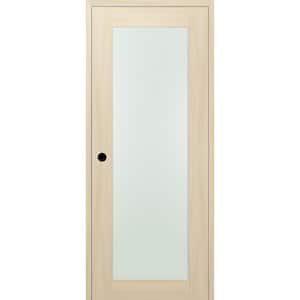 18 in. x 80 in. Right-Hand Solid Composite Core Full Lite Frosted Glass Loire Ash Wood Single Prehung Interior Door
