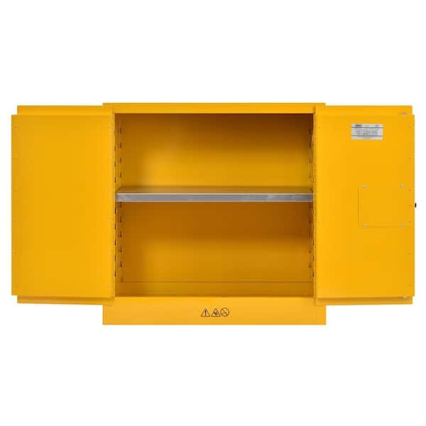 Steel Freestanding Flammable Liquid Safety Double-Door Storage Cabinet in Yellow (35 in. H x 35 in.W x 22 in. D)