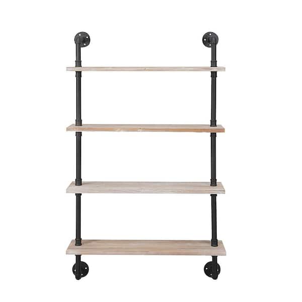 MyGift Black Floating Shelves for Wall, Decorative Rectangular Metal Frame  Display Wall Shelf for Bedroom