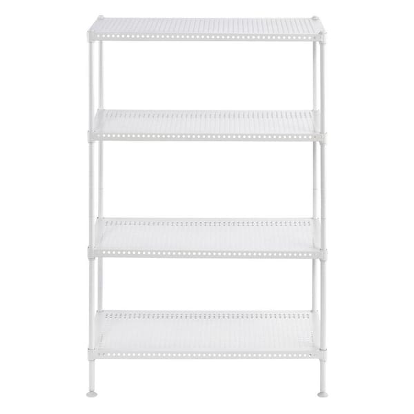 Premium AI Image  Metal Shelves for Closet Storage in White Mesh