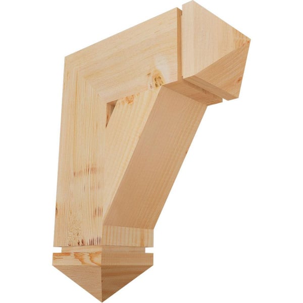 Ekena Millwork 5.5 in. x 22 in. x 18 in. Douglas Fir Traditional Arts and Crafts Smooth Bracket