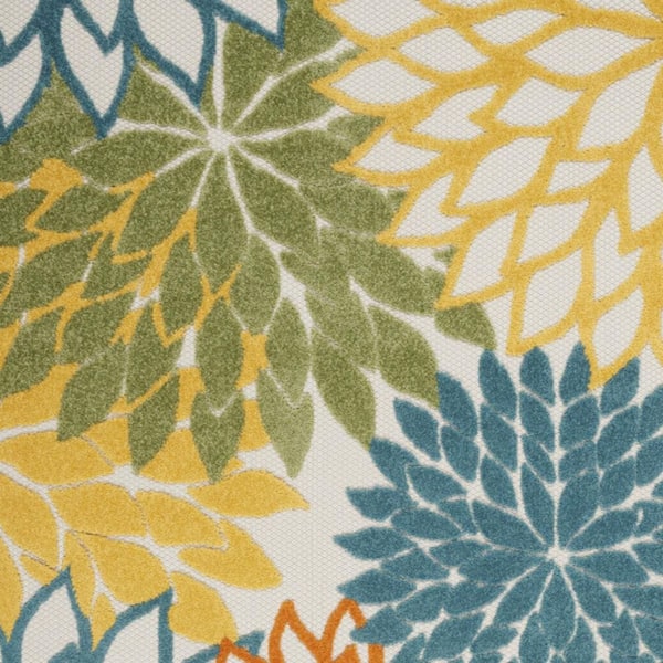 Blue, Yellow 6 ft. x 9 ft. Woven Polypropylene Indoor/Outdoor Area Rug