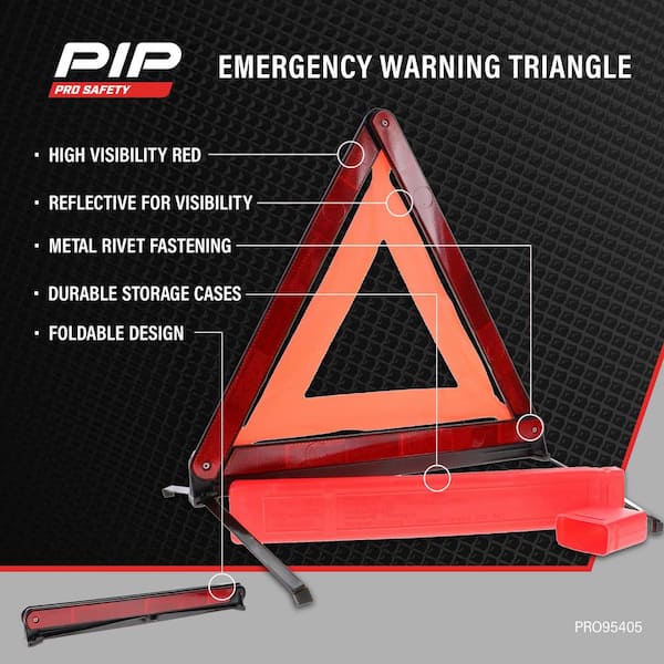 Reflective Safety Warning Triangles (3-Pack)
