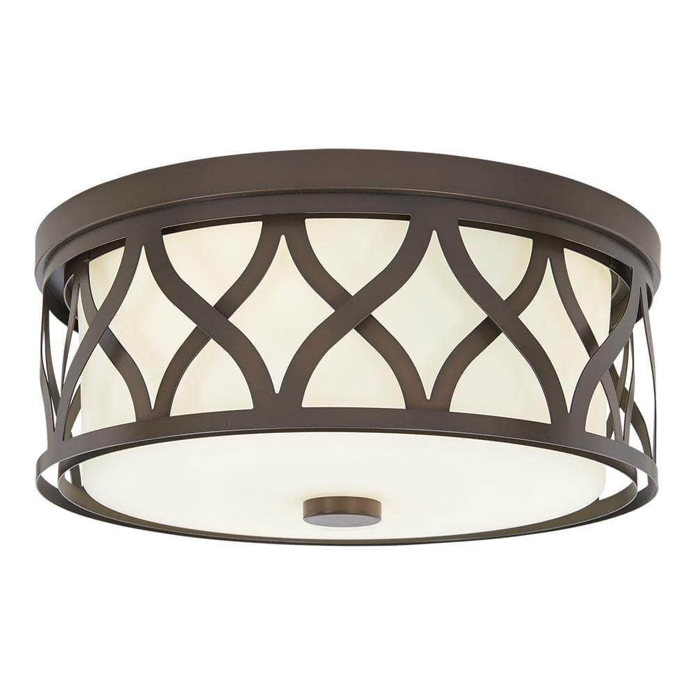 Hampton Bay Montrose 14 in. 3-Light Bronze Flush Mount