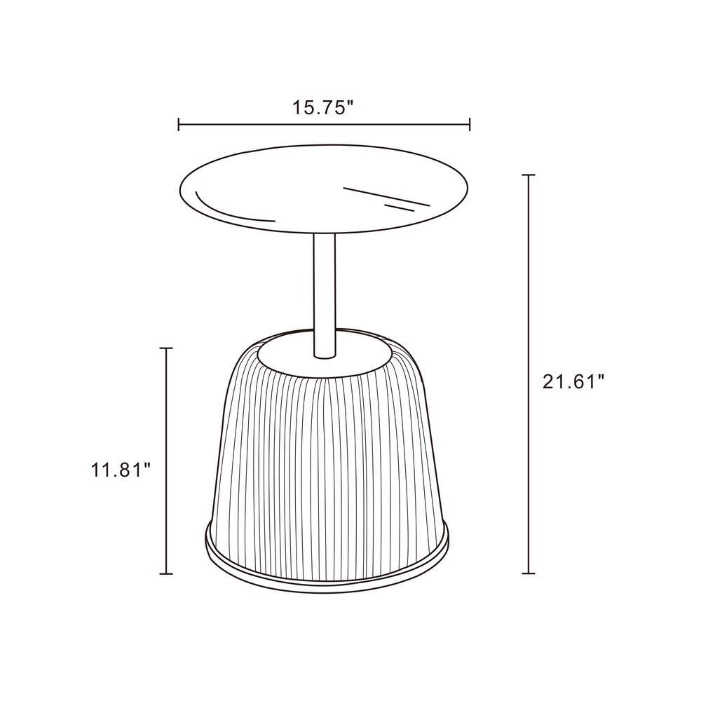 Anderson Orange and Gold Metal Round Accent Tables, Set of 2